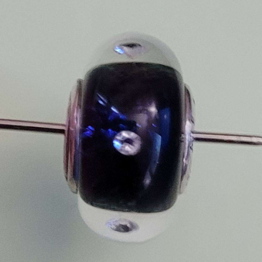Black and Silver Bead Charm